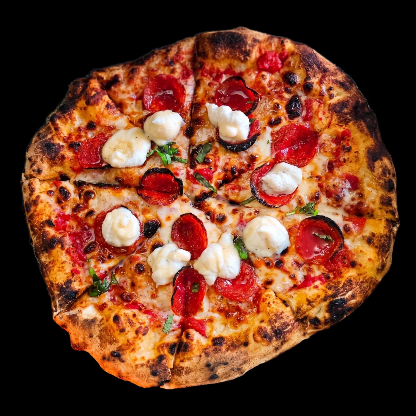 La Flame pizza seen from above